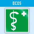Знак EC05 «Медицинский кабинет» (пластик, 200х200 мм)